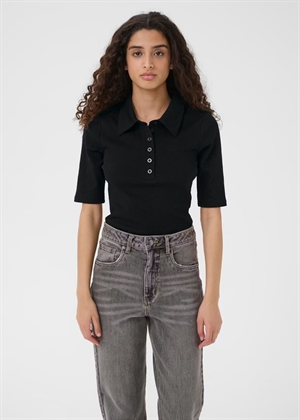 Drew polo bluse Black Gestuz 